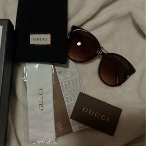 Gucci Dark Brown Sunglasses with Accessories